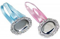 Non Silver Engravable Rectangle and Oval Pacifier Holder - Atlanta Jewelers Supply
