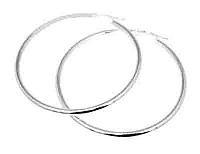 Sterling Silver 1.25MM Thick 50MM Wide Thin Snap-On Hoops