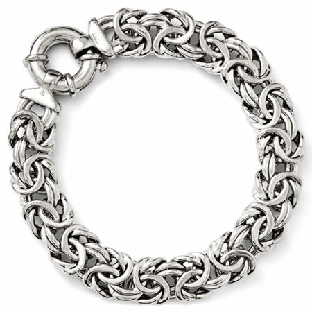 Sterling Silver Italian Byzantine Bracelets (Large Spring Ring Clasp)