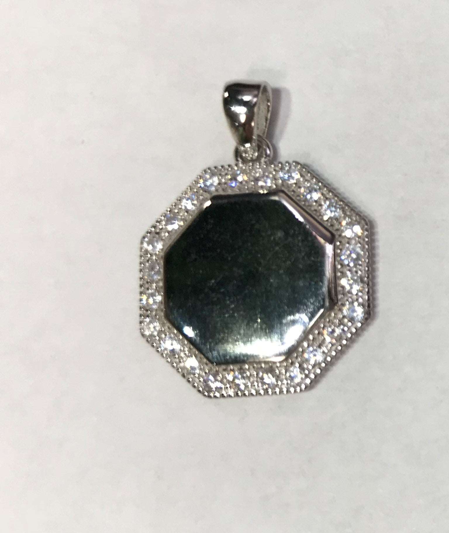 Sterling Silver Octagon Engravable Pendant