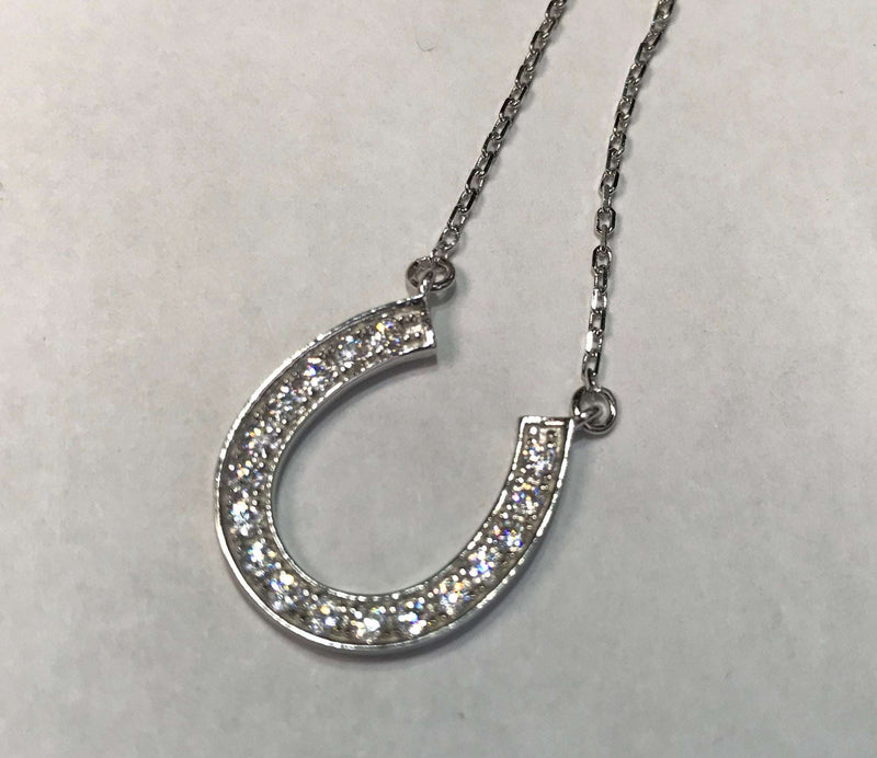 Elegant Sterling Silver CZ Horseshoe Necklace - Atlanta Jewelers Supply