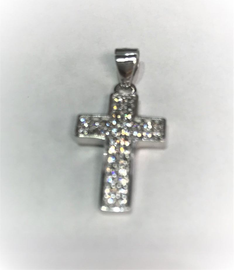 Sterling Silver Clear Cz Cross Pendant - Atlanta Jewelers Supply