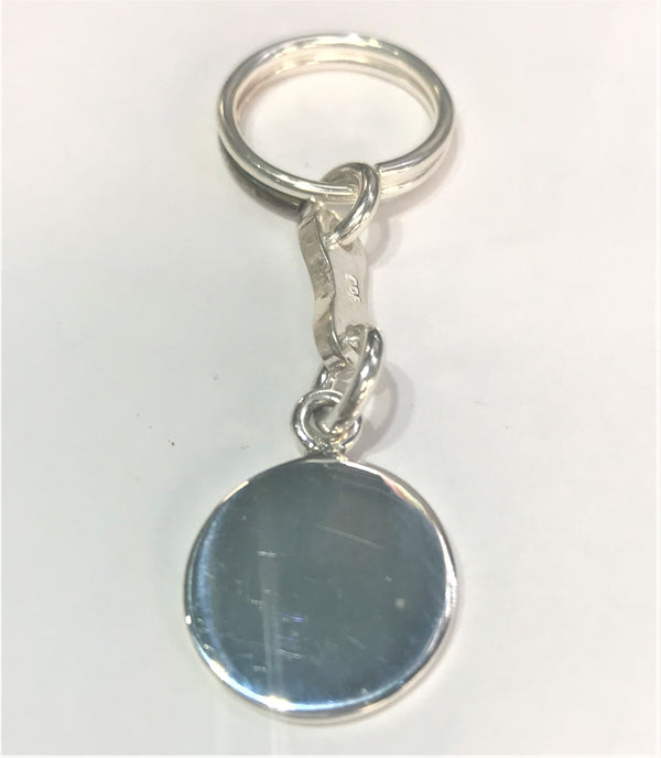 Sterling Silver Engravable Circle Keychain - Atlanta Jewelers Supply