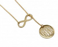 Sterling Silver Large Infinity Drop engraved Disc Necklace - Atlanta Jewelers Supply