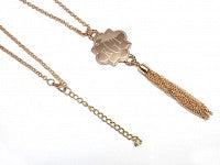 Fashion Engravable Quatrefoil Tassel Necklaces - Atlanta Jewelers Supply
