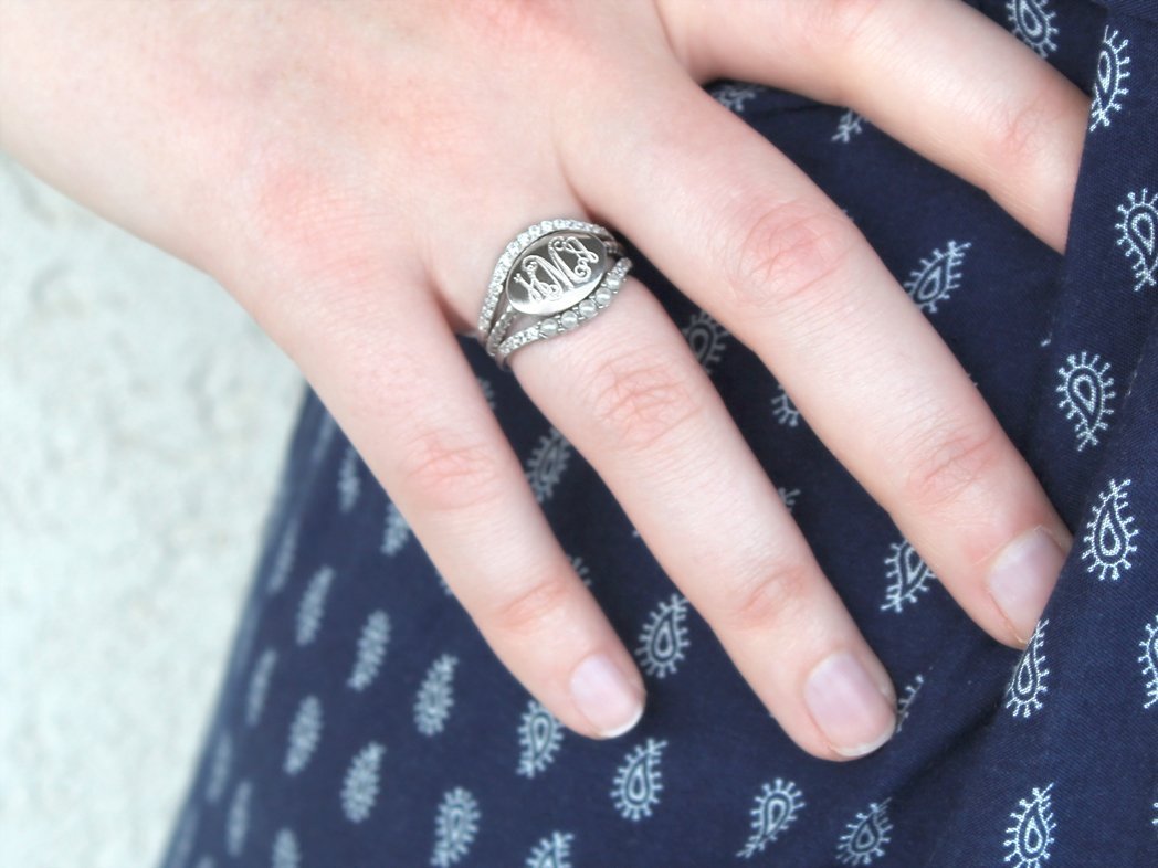 Sterling Silver Engravable Pearl Rope Cz Triple Ring - Atlanta Jewelers Supply