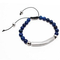 Stainless Steel Silver Bar Beaded Bracelet - Atlanta Jewelers Supply