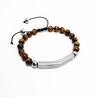 Stainless Steel Silver Bar Beaded Bracelet - Atlanta Jewelers Supply