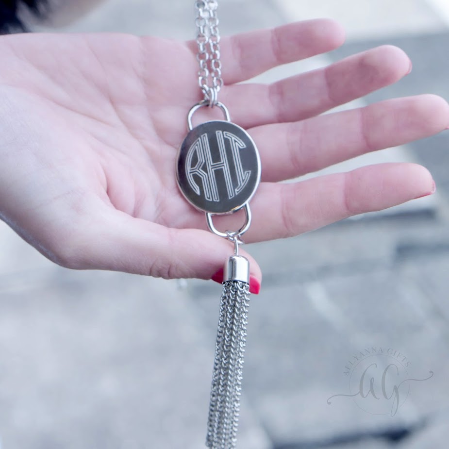 Engravable Fashion Oval Tassel Necklace In Gold And Silver - Atlanta Jewelers Supply