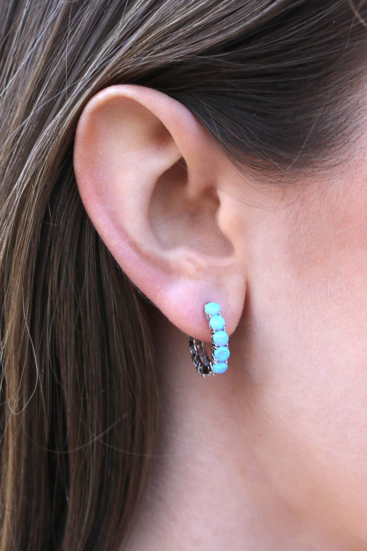 Blue Opal CZ Split Earrings - Atlanta Jewelers Supply
