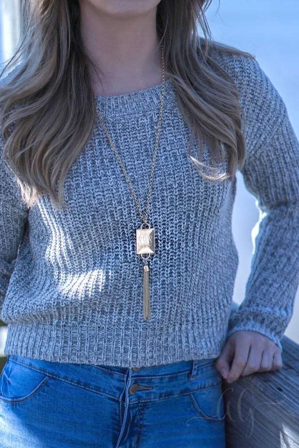 Engravable Fashion Rectangle Tassel Necklace In Gold And Silver - Atlanta Jewelers Supply