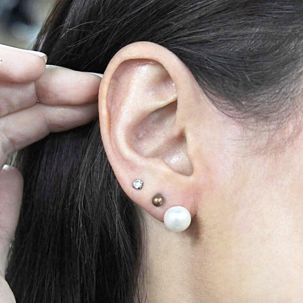 Sterling Silver Fresh Water Pearl Stud Earrings (6mm,8mm and 10 mm) - Atlanta Jewelers Supply