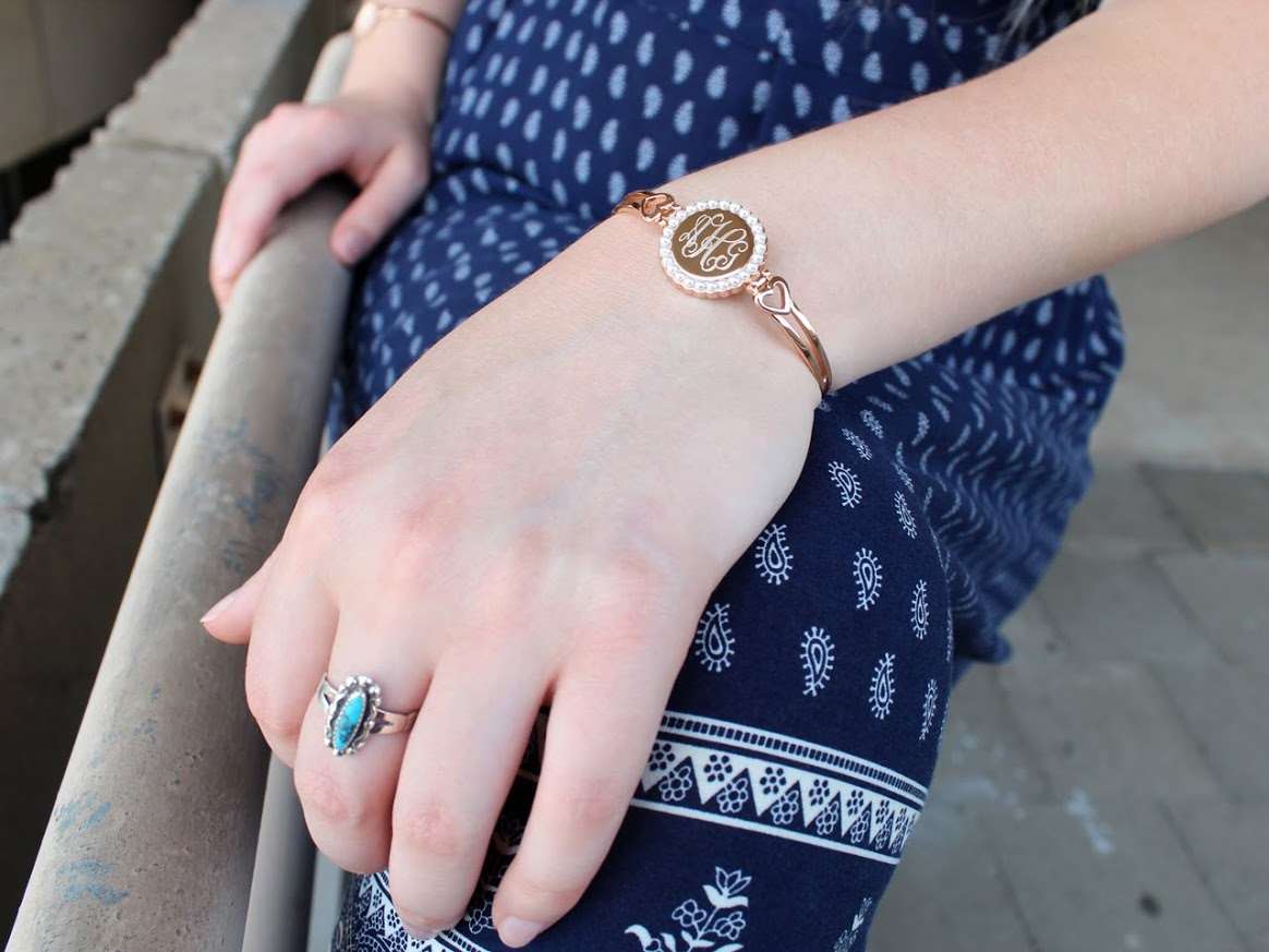 Elegant Engravable White Copper Circle Bracelet With Pearl around with  Princess Hearts on each side - Atlanta Jewelers Supply