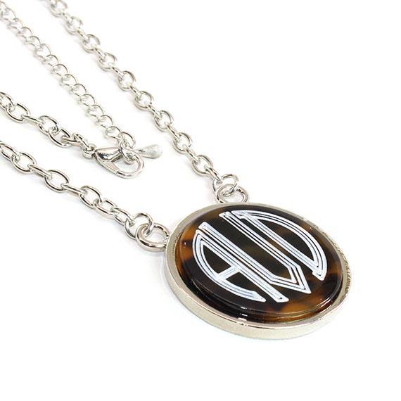 Trendy  Engravable Marble Necklace with Silver Color Chain - Atlanta Jewelers Supply
