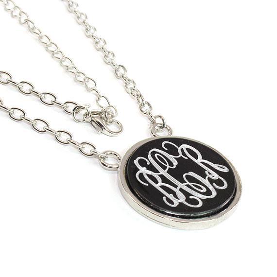 Trendy  Engravable Marble Necklace with Silver Color Chain - Atlanta Jewelers Supply