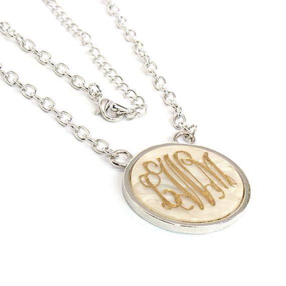 Trendy  Engravable Marble Necklace with Silver Color Chain - Atlanta Jewelers Supply