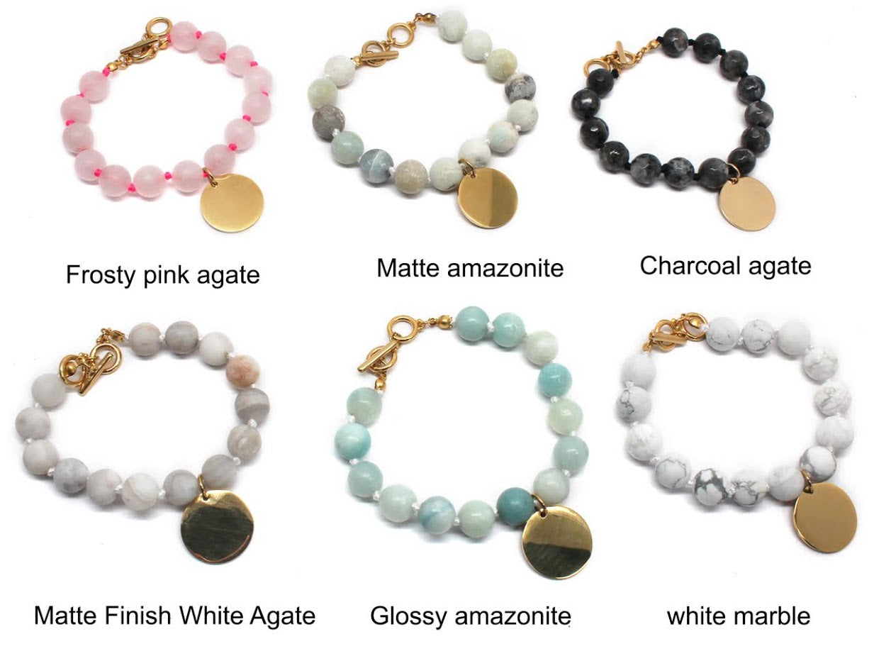 Tiffany Style Hand Knotted Bead Bracelet with Engraved Disc - Atlanta Jewelers Supply