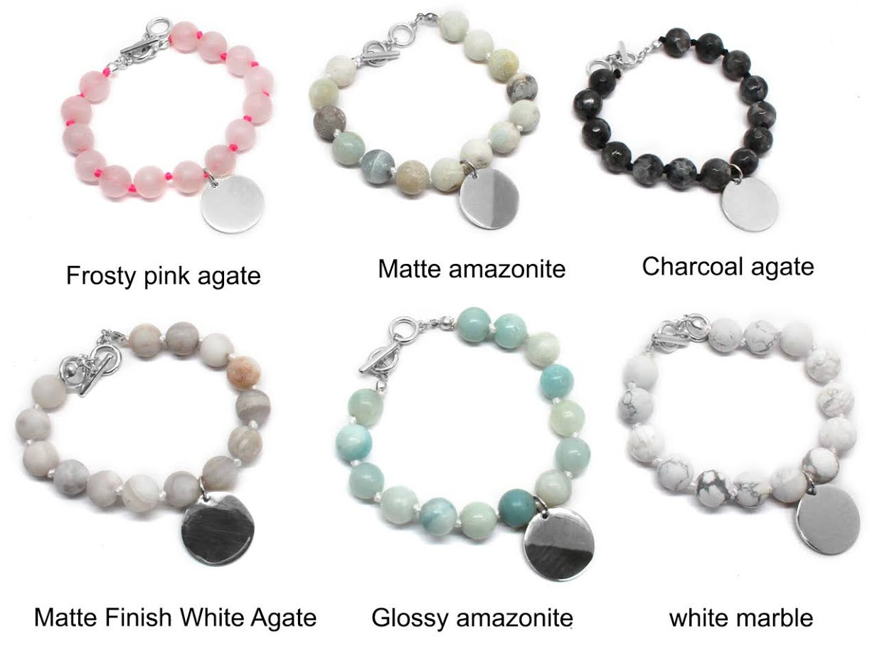 Tiffany Style Hand Knotted Bead Bracelet with Engraved Disc - Atlanta Jewelers Supply