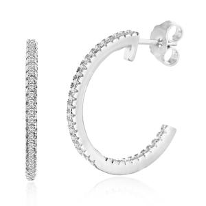 Sterling Silver Rhodium In&Out 30mm Hoop Earrings - Atlanta Jewelers Supply