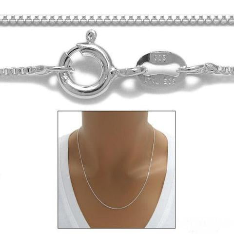 Sterling Silver 1 mm Silver Box Chains 14"-24" (BOX 015 Guage) - Atlanta Jewelers Supply