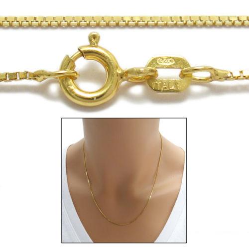 GOLD OVER STERLING SILVER BOX CHAIN NECKLACE 1MM - Atlanta Jewelers Supply