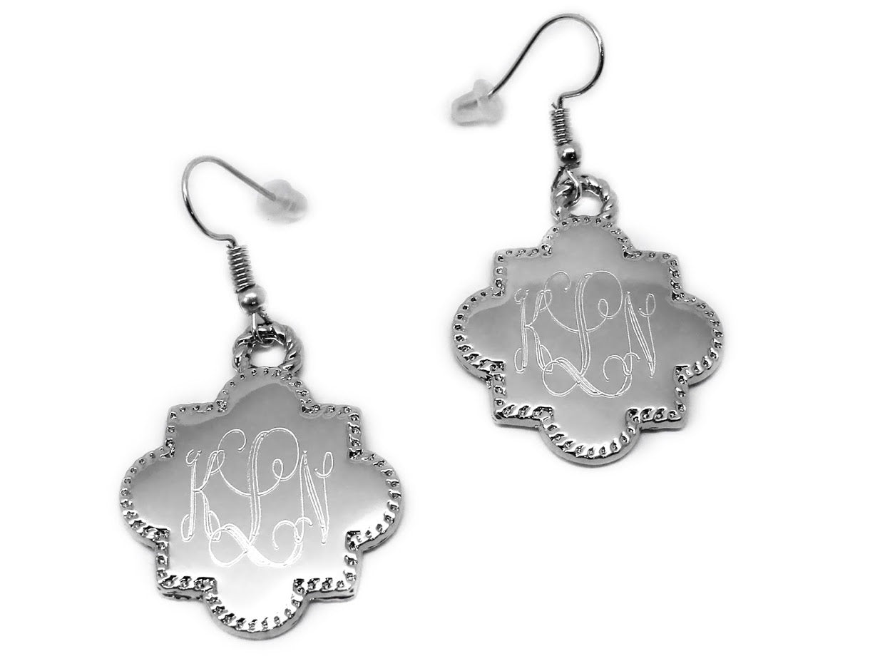 Fashion Engraved Quatrefoil Earrings - Atlanta Jewelers Supply