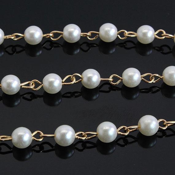 Non Silver Gold Chain Featuring (6 Mm) Pearl - Atlanta Jewelers Supply