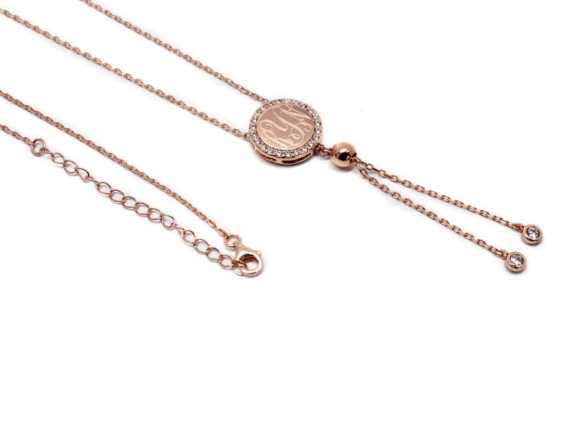 Sterling Silver Engravable Tassel Necklace Around with CZ - Atlanta Jewelers Supply