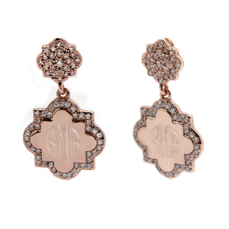 Sterling Silver Dangle Quatrefoil CZ Earring - Atlanta Jewelers Supply