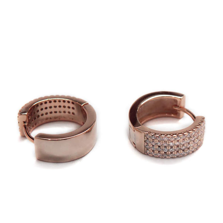 Sterling Silver Pave Huggie Hoops - Atlanta Jewelers Supply