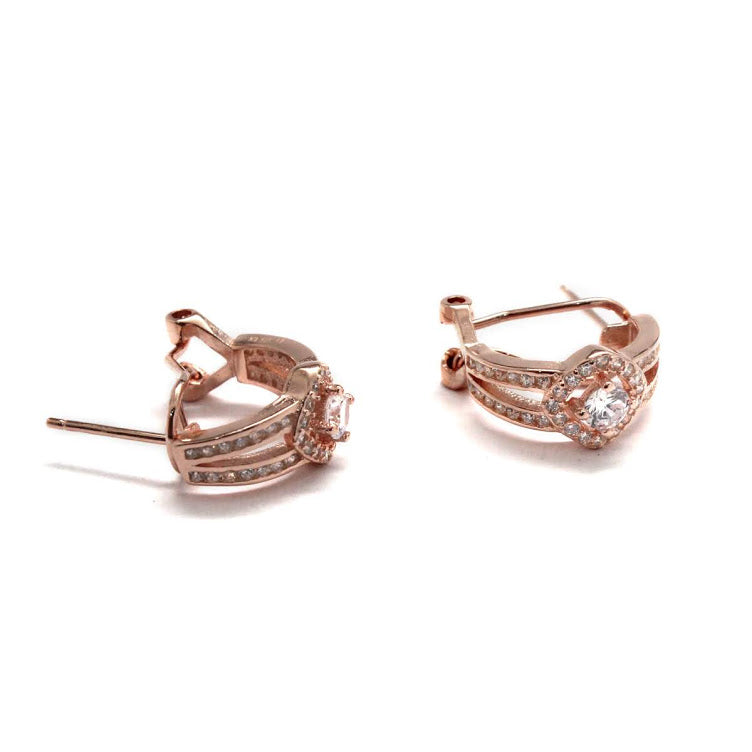 Sterling Silver Split Pave Hoop Earrings - Atlanta Jewelers Supply