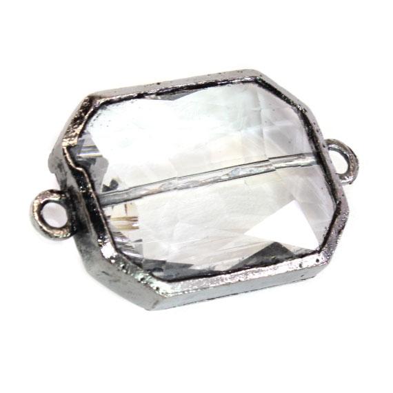 Soldered Glass Stone Finding Featuring A Long Octagon Shape . The Finding Approximately Measures 1 (35 Mm) 1 (26 Mm). - Atlanta Jewelers Supply