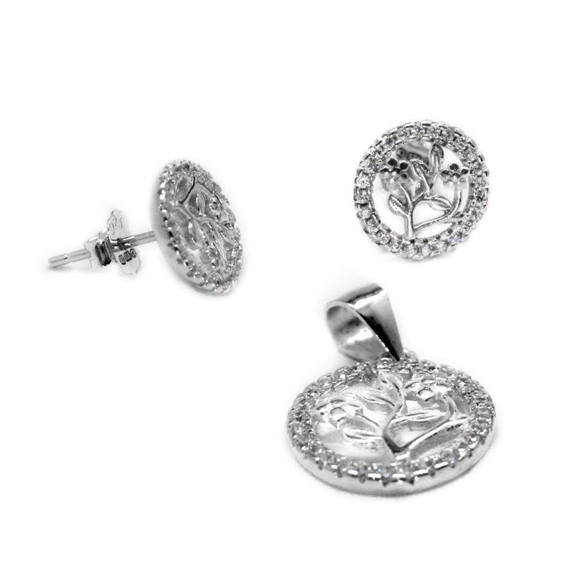 Sterling Silver Earring and Pendant CZ set - Atlanta Jewelers Supply