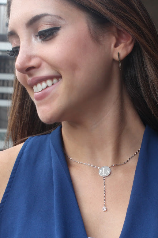 Sterling Silver Designer Inspired Lana Engravable Y  Necklace - Atlanta Jewelers Supply