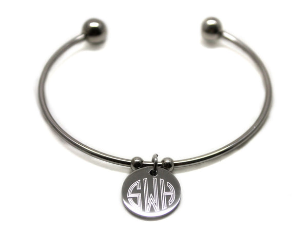 Fashion Engravable Ball Cuff Bracelet with Disc - Atlanta Jewelers Supply