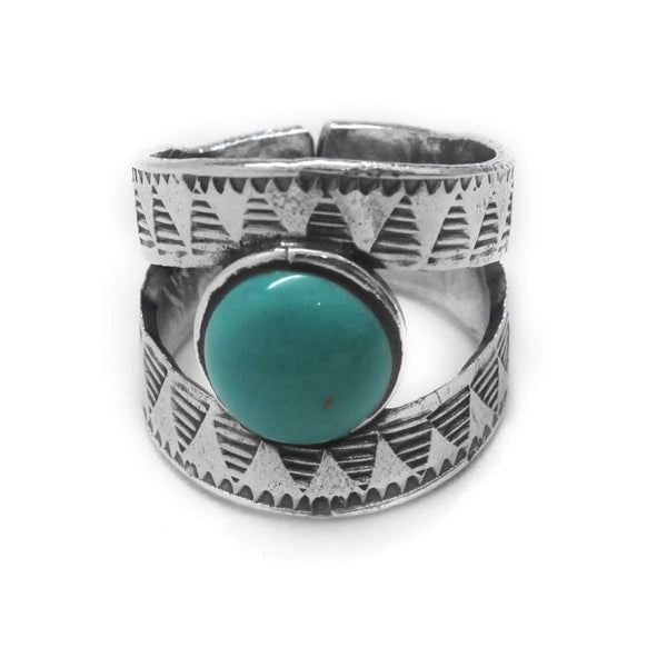 Sterling Silver Double Band Stone Ring - Atlanta Jewelers Supply