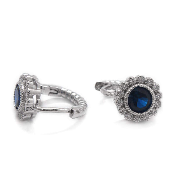 Sterling Silver Pave CZ Snuggie Hoop Earrings - Atlanta Jewelers Supply