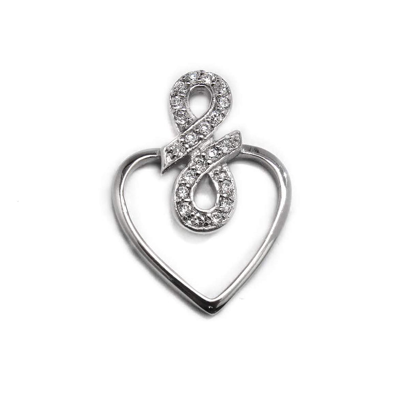 Sterling Silver Heart Infinity Ribbon Pendant