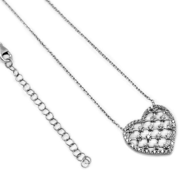 Lattice Heart CZ Necklace - Atlanta Jewelers Supply
