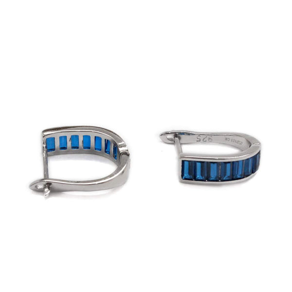 Blue Baguette Hoops - Atlanta Jewelers Supply
