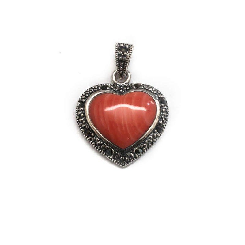 Sterling Silver  enamel and Pave Heart Pendant - Atlanta Jewelers Supply