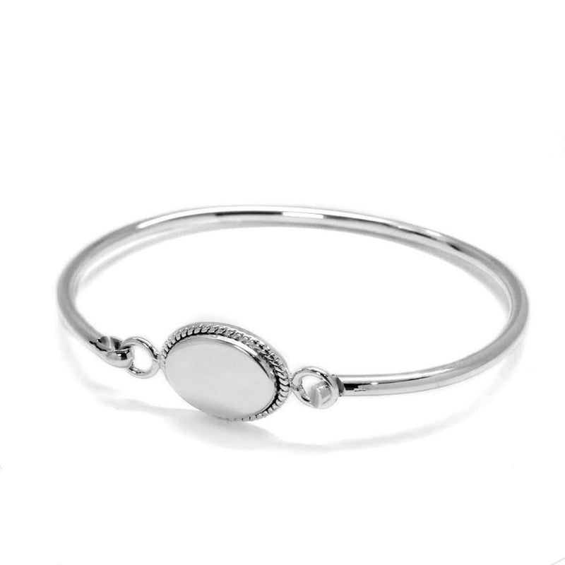 Engravable German Silver Oval Rope Bracelet - Atlanta Jewelers Supply