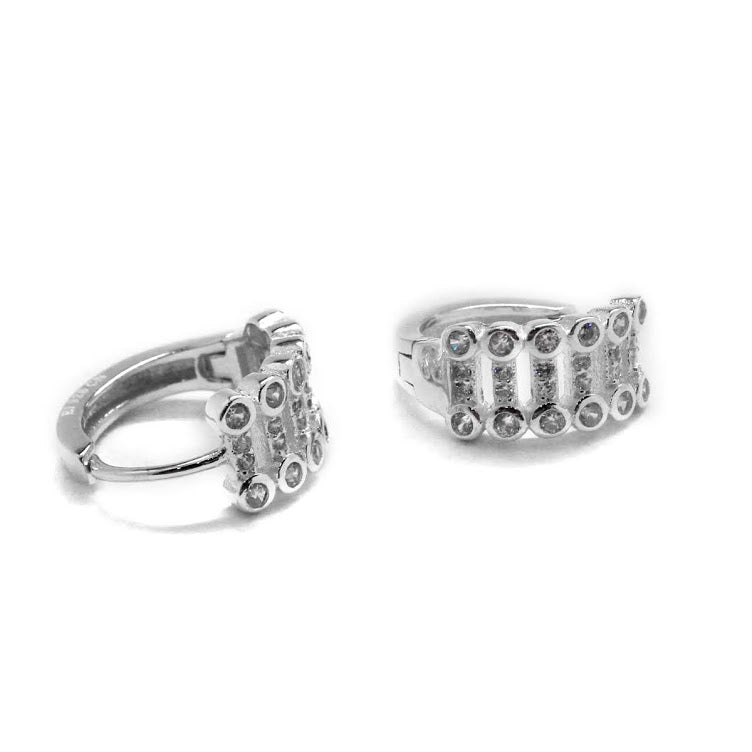 CZ Sterling Silver Column Hoops - Atlanta Jewelers Supply