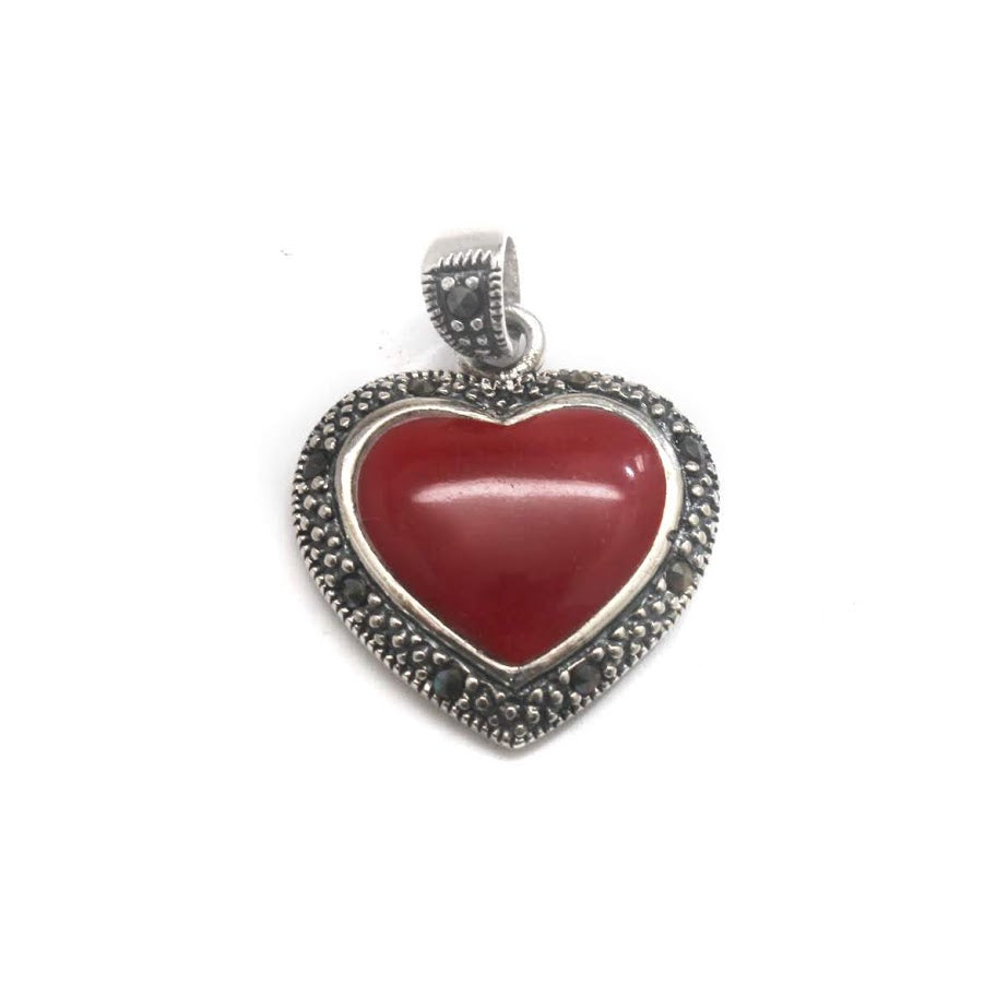 Sterling Silver  enamel and Pave Heart Pendant - Atlanta Jewelers Supply