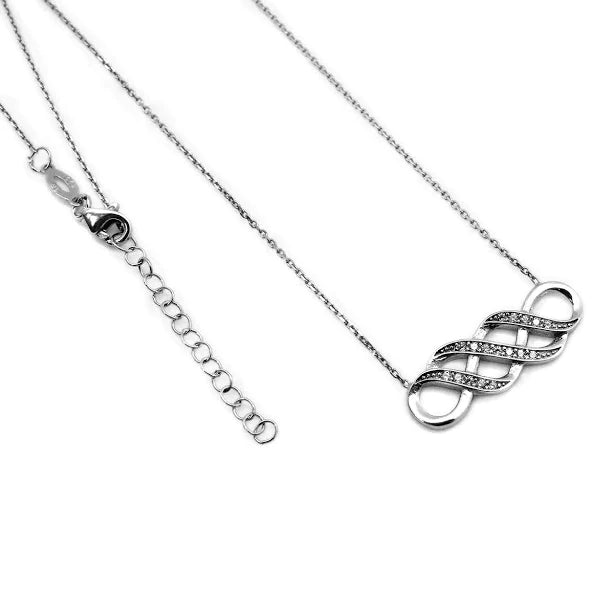 Sterling Silver Triple Infinity Loop Necklace