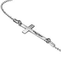 Sterling Silver Side Cross Monogram Necklace - Atlanta Jewelers Supply
