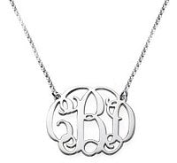 Sterling Silver Two Hole Attached Chain Monogram Necklace (1.18 X 1.1") - Atlanta Jewelers Supply