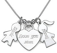 Sterling Silver Child and Herat Monogram Necklace - Atlanta Jewelers Supply