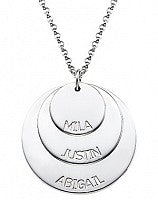 Sterling Silver Triple Circle Monogram Necklace - Atlanta Jewelers Supply