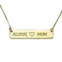 Sterling Silver Gold Plated Bar Monogram Necklace - Atlanta Jewelers Supply